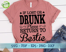 Load image into Gallery viewer, Return To Bestie - Matching Friends Set of Cut Files, SVG PNG EPS dxf , If lost or drunk please return to bestie svg GaoDesigns Store Digital item
