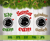 Santa Cam Elf Cam Reindeer Watch ornament svg png eps dxf jpg, christmas svg, ornament svg, santa camera ornament svg, elf cam svg GaoDesigns Store Digital item