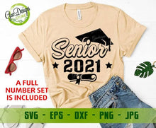 Load image into Gallery viewer, Senior svg, Graduation Day Class of 2021 Silhouette SVG Graduation Cut File Graduation Cutting File Design GaoDesigns Store Digital item
