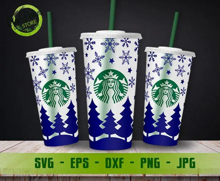 Snowflake Starbucks Cup SVG, Christmas Starbuck Cold Cup SVG, Full Wrap for Starbucks Venti Cold Cup GaoDesigns Store Digital item