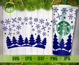 Snowflake Starbucks Cup SVG, Christmas Starbuck Cold Cup SVG, Full Wrap for Starbucks Venti Cold Cup GaoDesigns Store Digital item