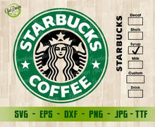 Load image into Gallery viewer, Starbucks coffee svg cut files, Vector Starbucks logo, Starbucks alphabet Starbucks font, Coffee shop svg, Starbucks logo vector svg GaoDesigns Store Digital item
