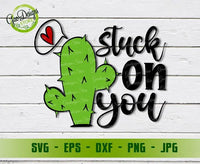 Stuck on you svg design, Valentine's Day Svg, Cute Cactus SVGValentine Svg Cutting files for CriCut Valentine Shirt svg for Women, Heart svg GaoDesigns Store Digital item