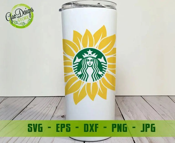 Sunflower Starbucks Coffee SVG file Starbucks coffee Cutfile Custom  Starbucks Logo Silhouette Cameo Cricut DIY Instant Download