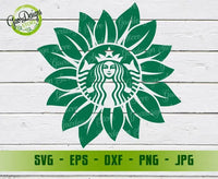 Sunflower Starbucks Coffee SVG file Starbucks coffee Cutfile Custom Starbucks Logo Silhouette Cameo Cricut DIY Instant Download GaoDesigns Store Digital item