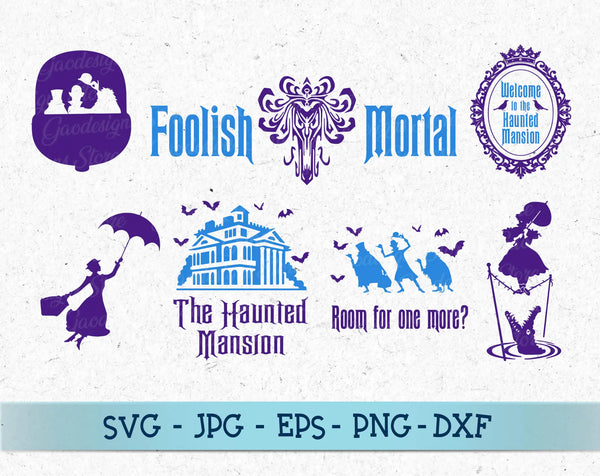 The Haunted Mansion svg, Foolish Mortals Vector, disney halloween svg, Haunted castle svg, haunted house SVG GaoDesigns Store Digital item