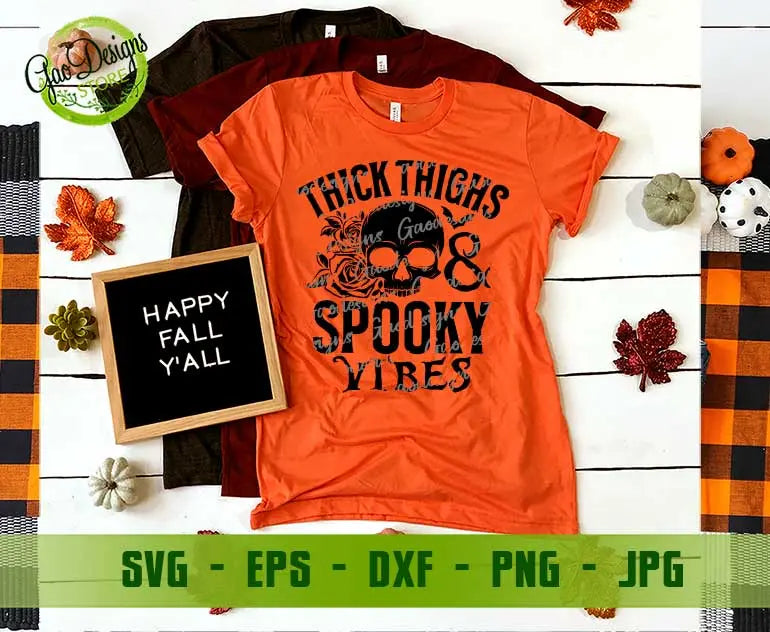Thick Thighs and Spooky Vibes svg, Funny Halloween svg, Workout SVG, Spooky Fun Svg, Scary Season svg GaoDesigns Store Digital item
