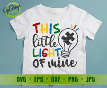 Load image into Gallery viewer, This little light of mine SVG, Autism awareness svg, Puzzle piece svg, Autism quote svg file for cricut Instant download GaoDesigns Store Digital item
