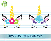 Load image into Gallery viewer, Unicorn bundle svg UNICORN FACE SVG, unicorn head svg files for cricut, unicorn face clipart, unicorn birthday svg, birthday girl svg GaoDesigns Store Digital item
