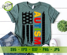 Load image into Gallery viewer, Usa flag autism SVG Cut File, Awareness svg, Puzzle Piece svg, Autism Puzzle Love Svg, Happy Autism&#39;s Day svg GaoDesigns Store Digital item
