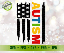 Load image into Gallery viewer, Usa flag autism SVG Cut File, Awareness svg, Puzzle Piece svg, Autism Puzzle Love Svg, Happy Autism&#39;s Day svg GaoDesigns Store Digital item
