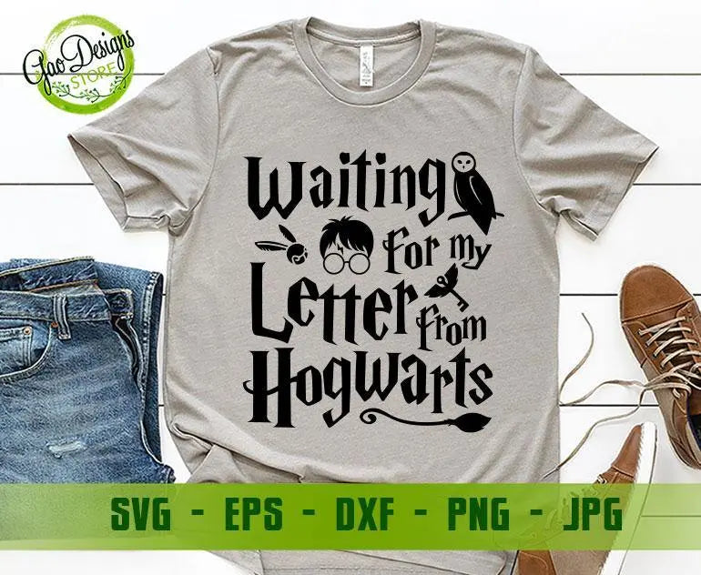 Waiting For My Letter From Hogwarts Cut File in SVG, EPS, DXF, JPEG, and PNG GaoDesigns Store Digital item