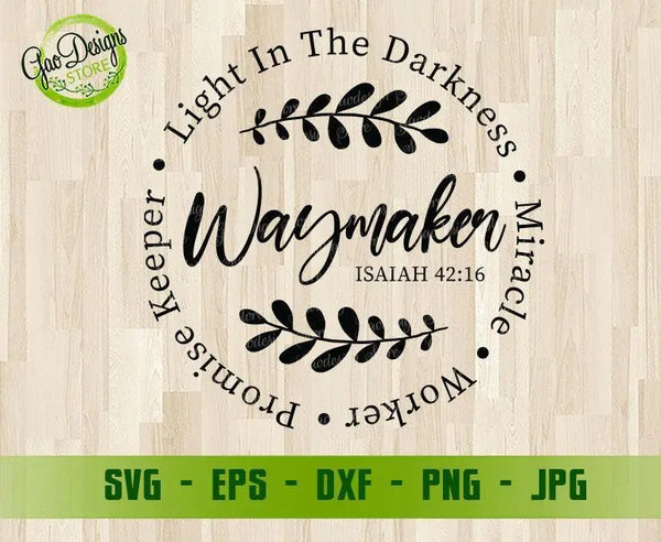 Waymaker SVG, Miracle Worker SVG, Way maker miracle worker promise keeper  light in the darknes SVG, Way maker miracle worker promise keeper light in  the - Buy t-shirt designs