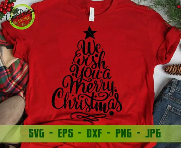 We wish you a Merry Christmas svg Digital cut file, Funny Christmas Shirts SVG Christmas Tree Svg,Winter svg, Hand letter svg GaoDesigns Store Digital item