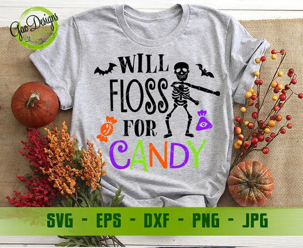 Will Floss For Candy svg, Flossing Skeleton SVG, Funny Halloween SVG, Halloween SVG, funny halloween svg GaoDesigns Store Digital item