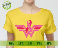Wonder Woman Cancer Ribbon svg Wonder woman svg, Superhero svg, Breast Cancer Awareness svg, cancer awareness svg file for cricut GaoDesigns Store Digital item